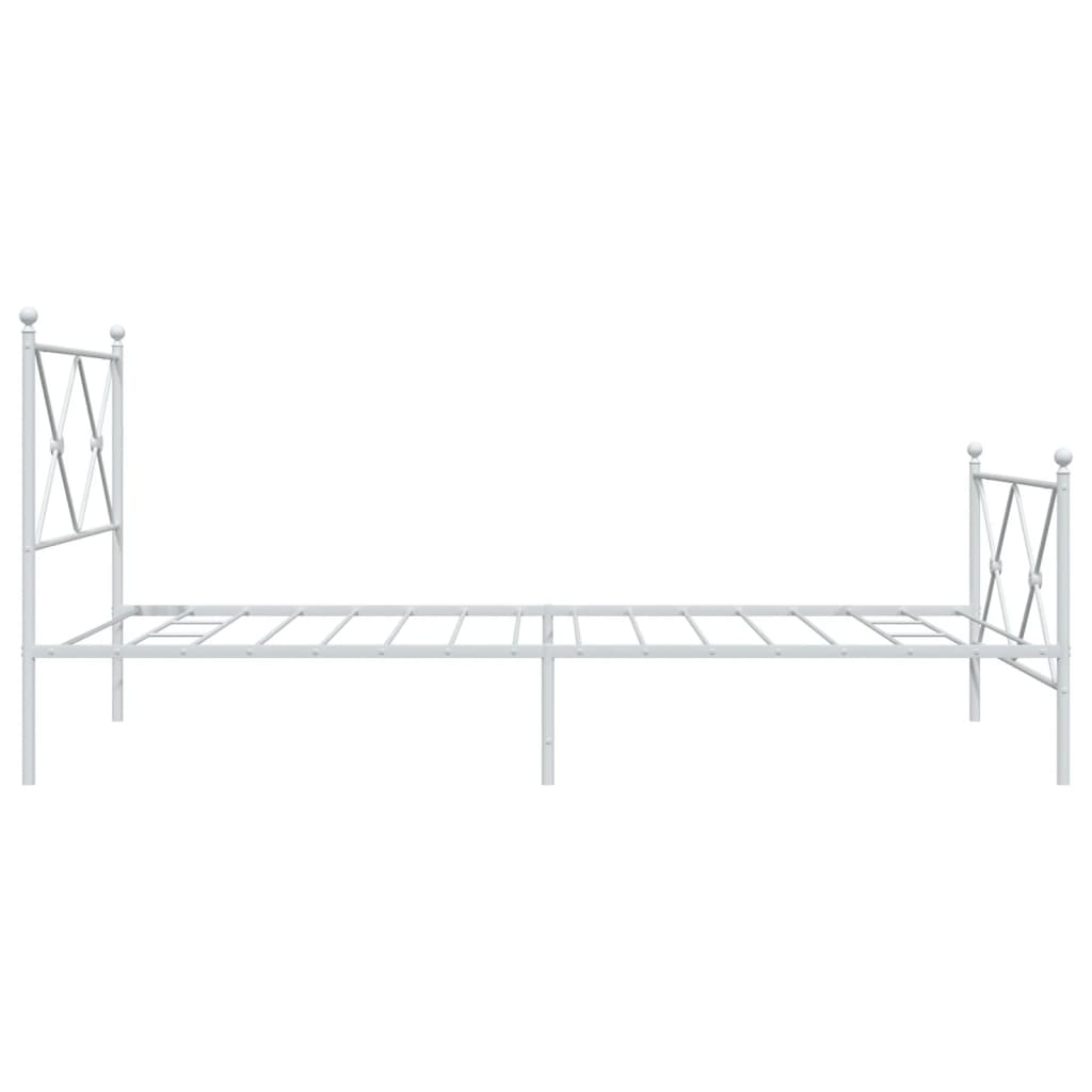 Bedframe met hoofd- en voeteneinde metaal wit 107x203 cm