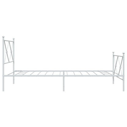 Bedframe met hoofd- en voeteneinde metaal wit 107x203 cm
