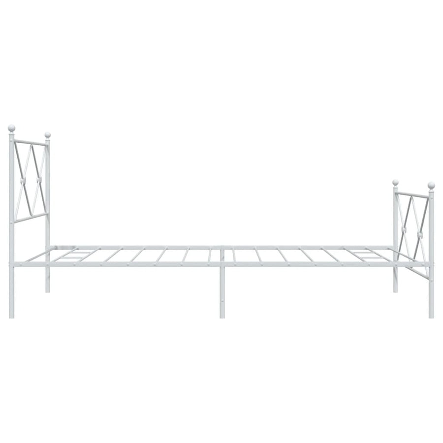 Bedframe met hoofd- en voeteneinde metaal wit 107x203 cm