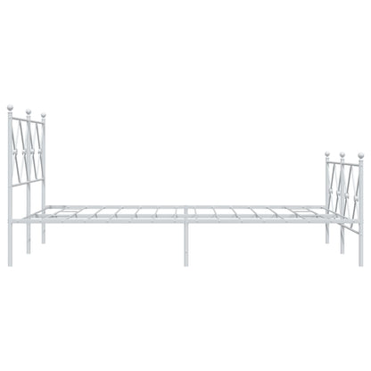 Bedframe met hoofd- en voeteneinde metaal wit 120 x 190 cm