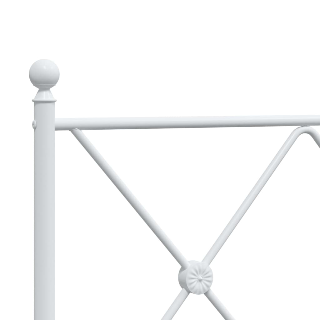 Bedframe met hoofd- en voeteneinde metaal wit 120 x 190 cm
