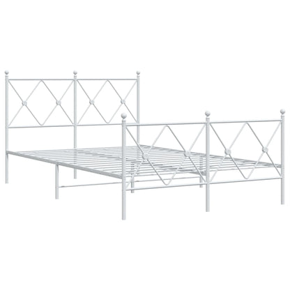 Bedframe met hoofd- en voeteneinde metaal wit 120x200 cm