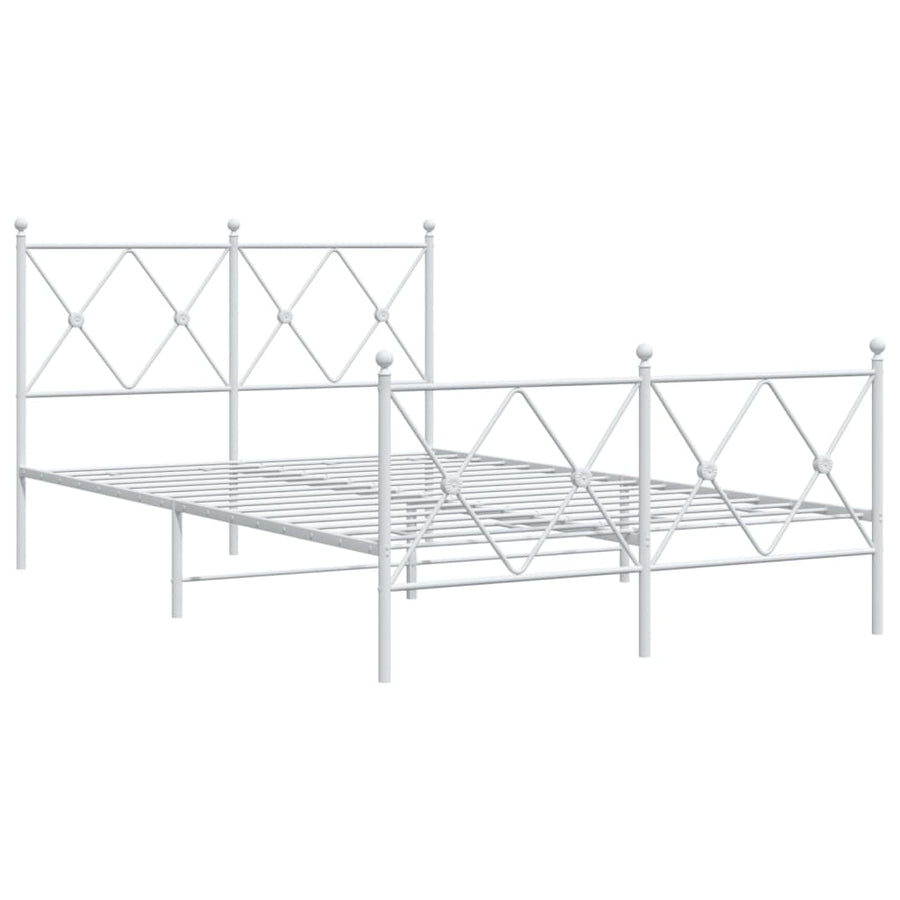 Bedframe met hoofd- en voeteneinde metaal wit 120x200 cm