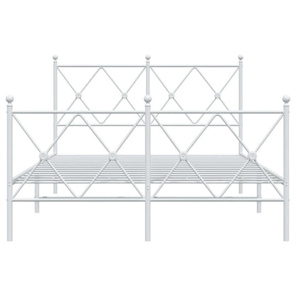 Bedframe met hoofd- en voeteneinde metaal wit 120x200 cm
