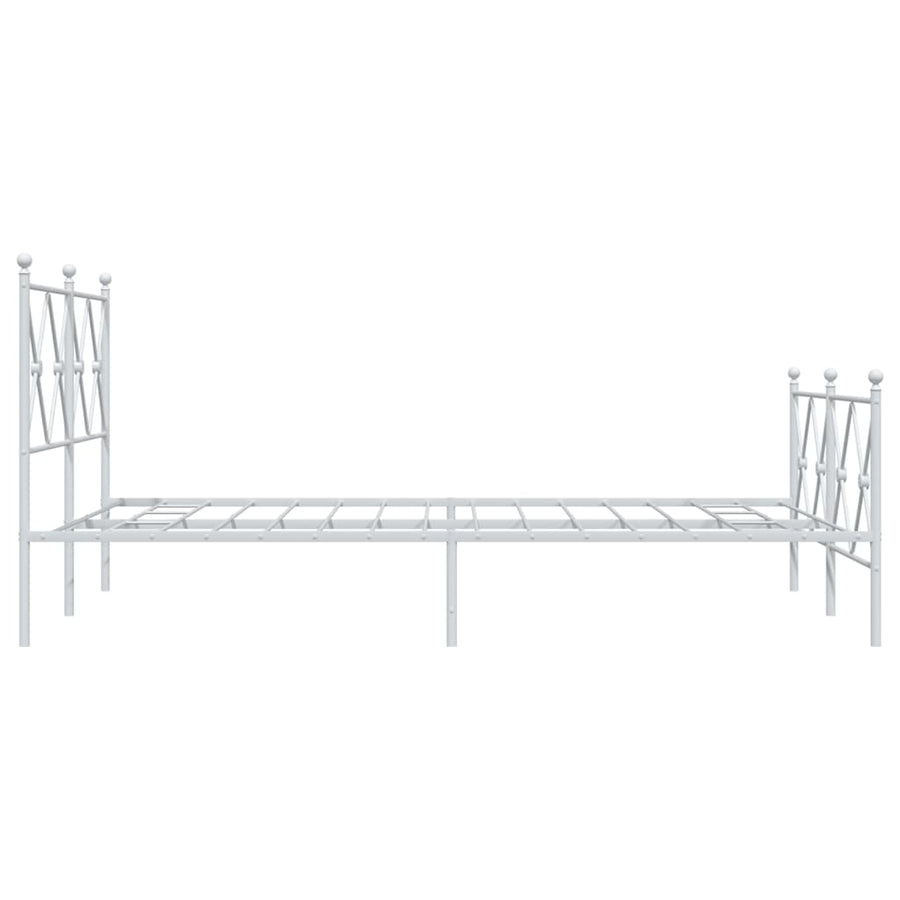 Bedframe met hoofd- en voeteneinde metaal wit 120x200 cm