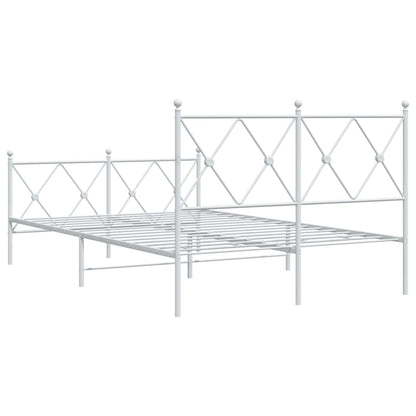 Bedframe met hoofd- en voeteneinde metaal wit 120x200 cm