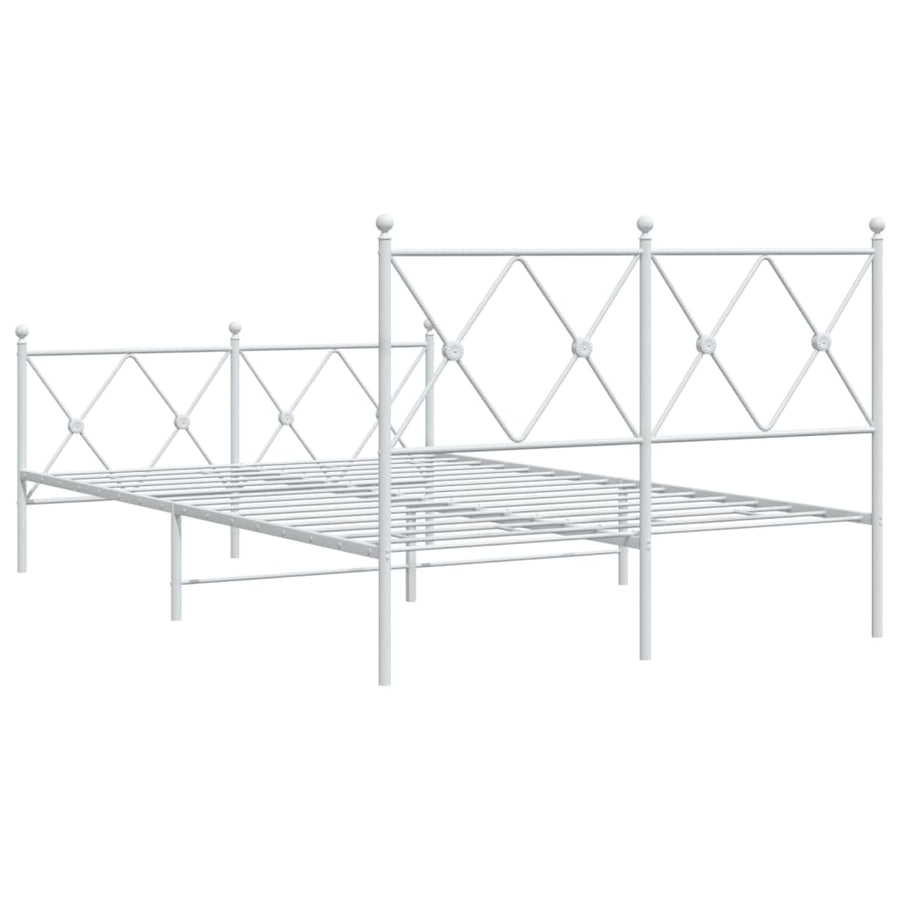 Bedframe met hoofd- en voeteneinde metaal wit 120x200 cm