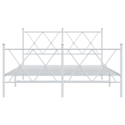 Bedframe met hoofd- en voeteneinde metaal wit 140x190 cm
