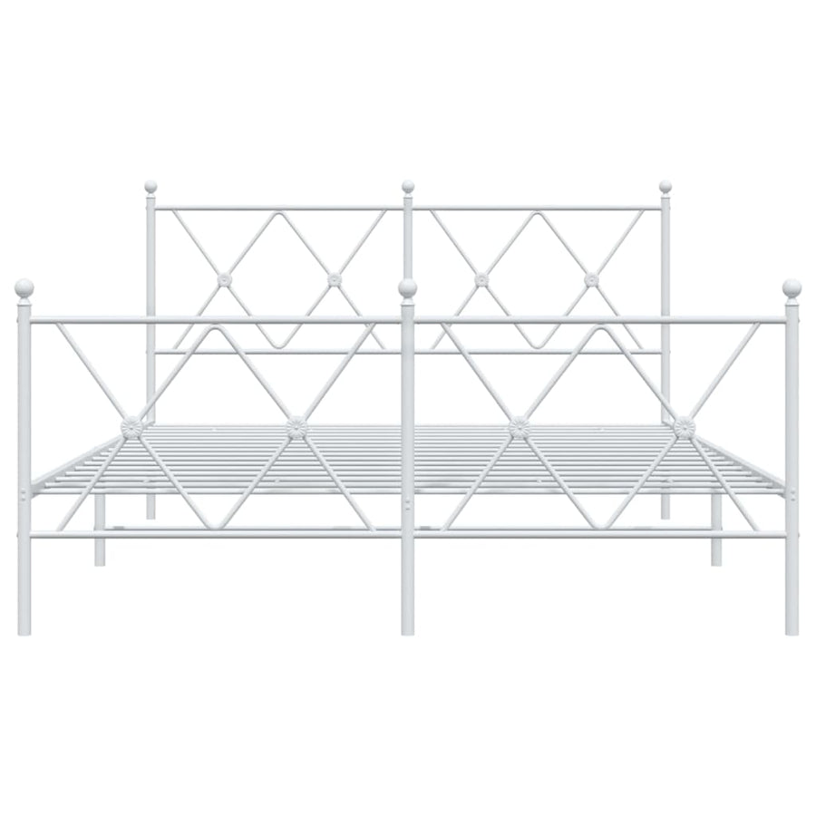 Bedframe met hoofd- en voeteneinde metaal wit 140x190 cm
