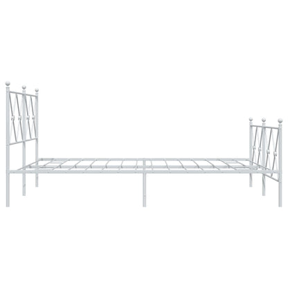 Bedframe met hoofd- en voeteneinde metaal wit 140x190 cm