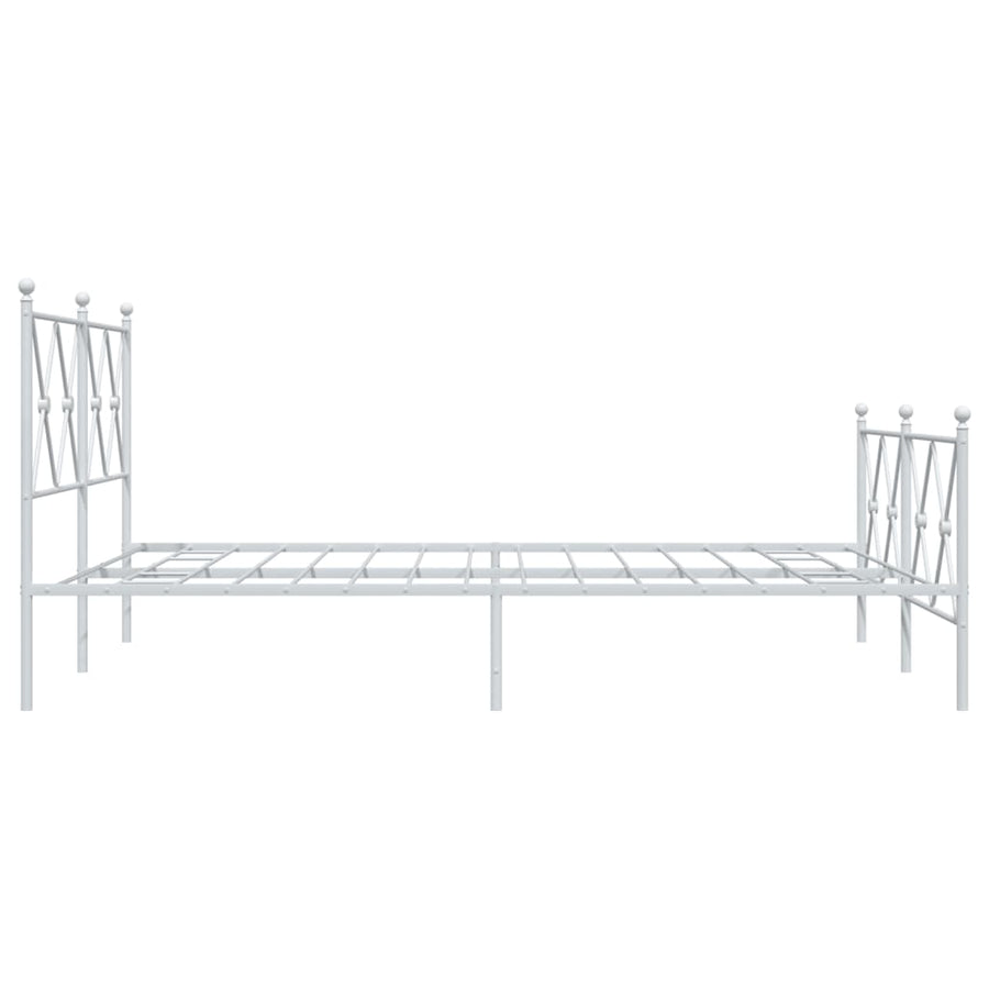 Bedframe met hoofd- en voeteneinde metaal wit 140x190 cm