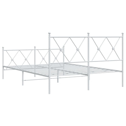 Bedframe met hoofd- en voeteneinde metaal wit 140x190 cm
