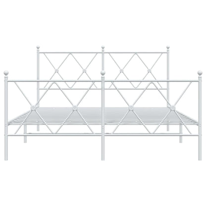 Bedframe met hoofd- en voeteneinde metaal wit 140x200 cm
