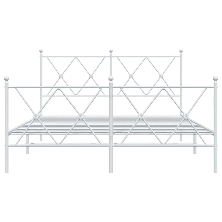 Bedframe met hoofd- en voeteneinde metaal wit 140x200 cm