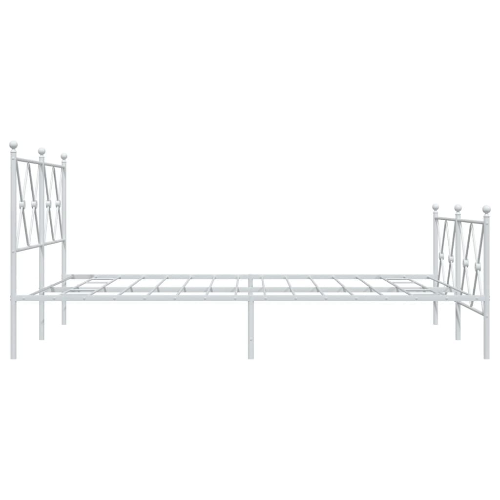 Bedframe met hoofd- en voeteneinde metaal wit 140x200 cm
