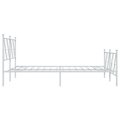 Bedframe met hoofd- en voeteneinde metaal wit 140x200 cm