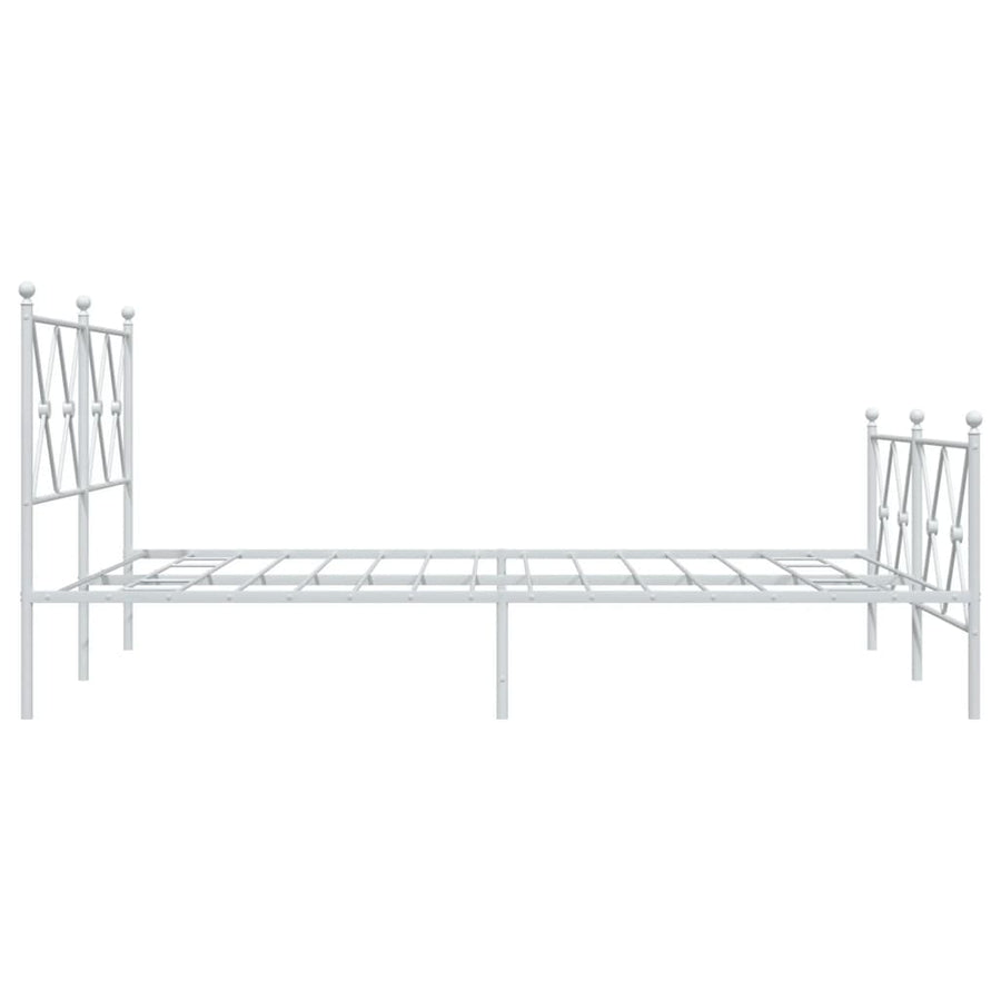 Bedframe met hoofd- en voeteneinde metaal wit 140x200 cm