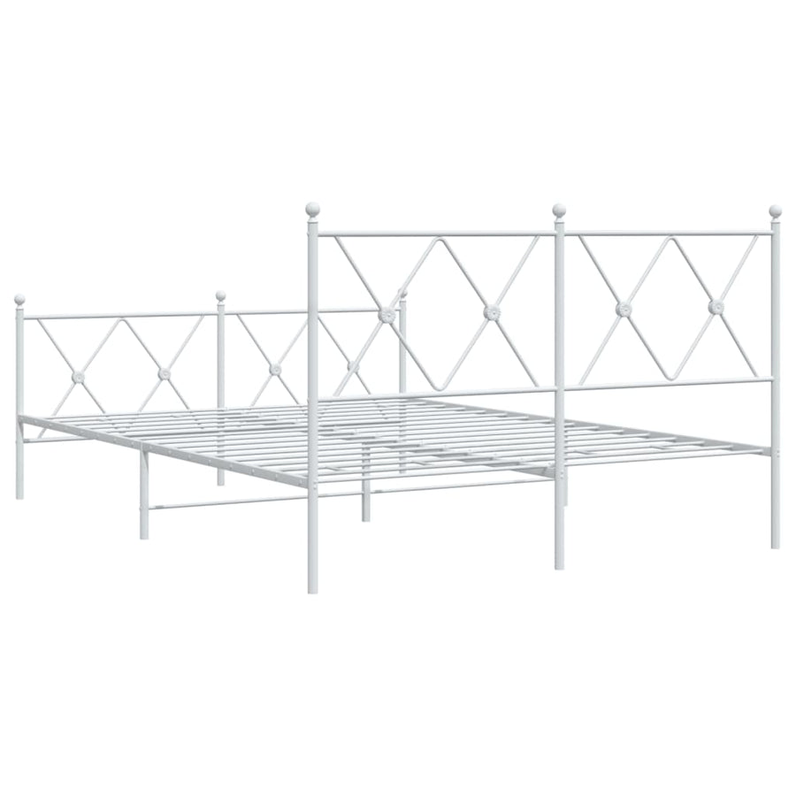 Bedframe met hoofd- en voeteneinde metaal wit 140x200 cm