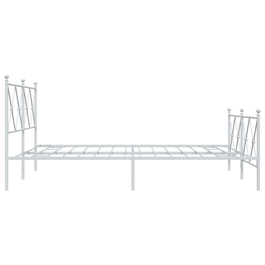 Bedframe met hoofd- en voeteneinde metaal wit 150x200 cm