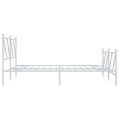 Bedframe met hoofd- en voeteneinde metaal wit 150x200 cm