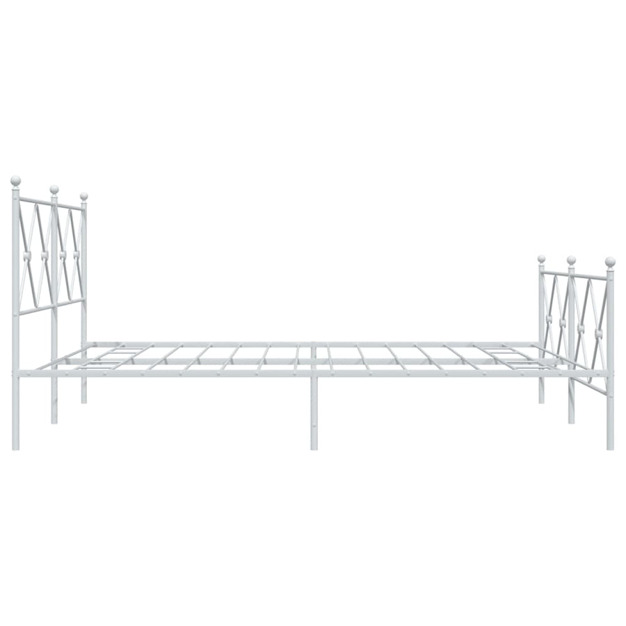 Bedframe met hoofd- en voeteneinde metaal wit 150x200 cm