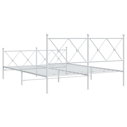 Bedframe met hoofd- en voeteneinde metaal wit 150x200 cm