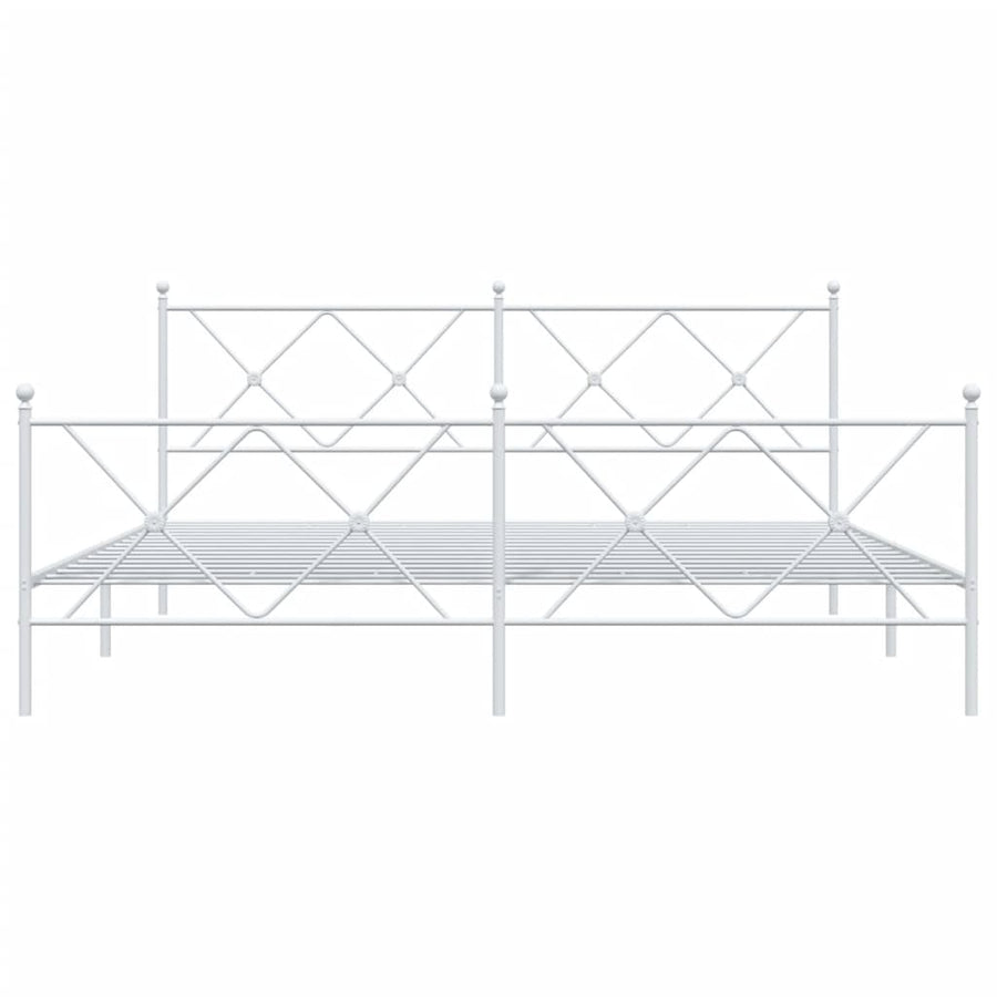 Bedframe met hoofd- en voeteneinde metaal wit 183x213 cm