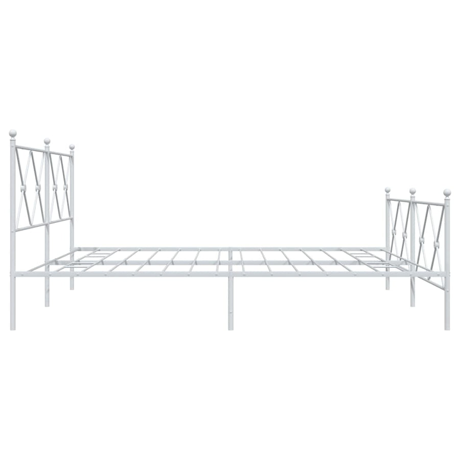 Bedframe met hoofd- en voeteneinde metaal wit 183x213 cm