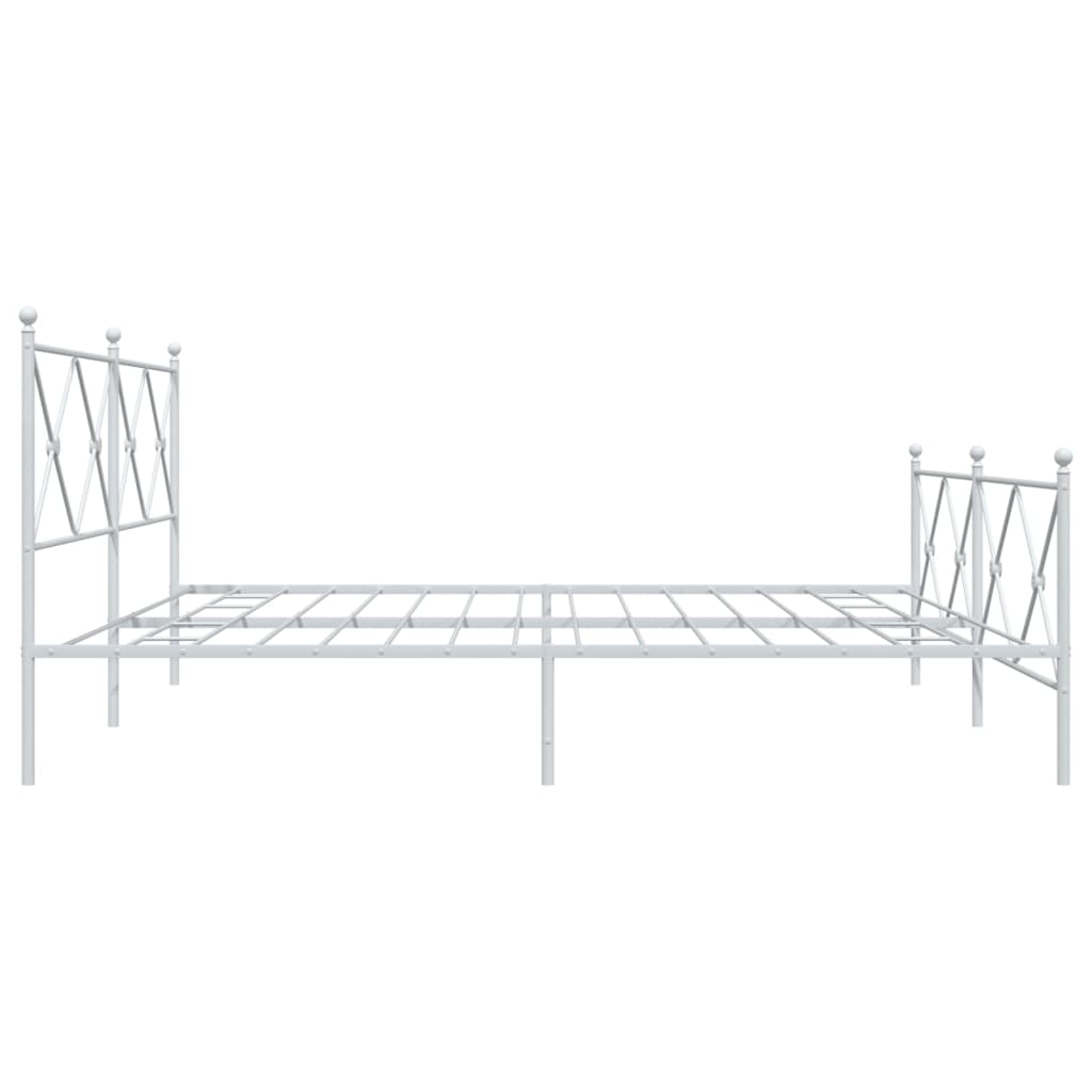 Bedframe met hoofd- en voeteneinde metaal wit 193x203 cm