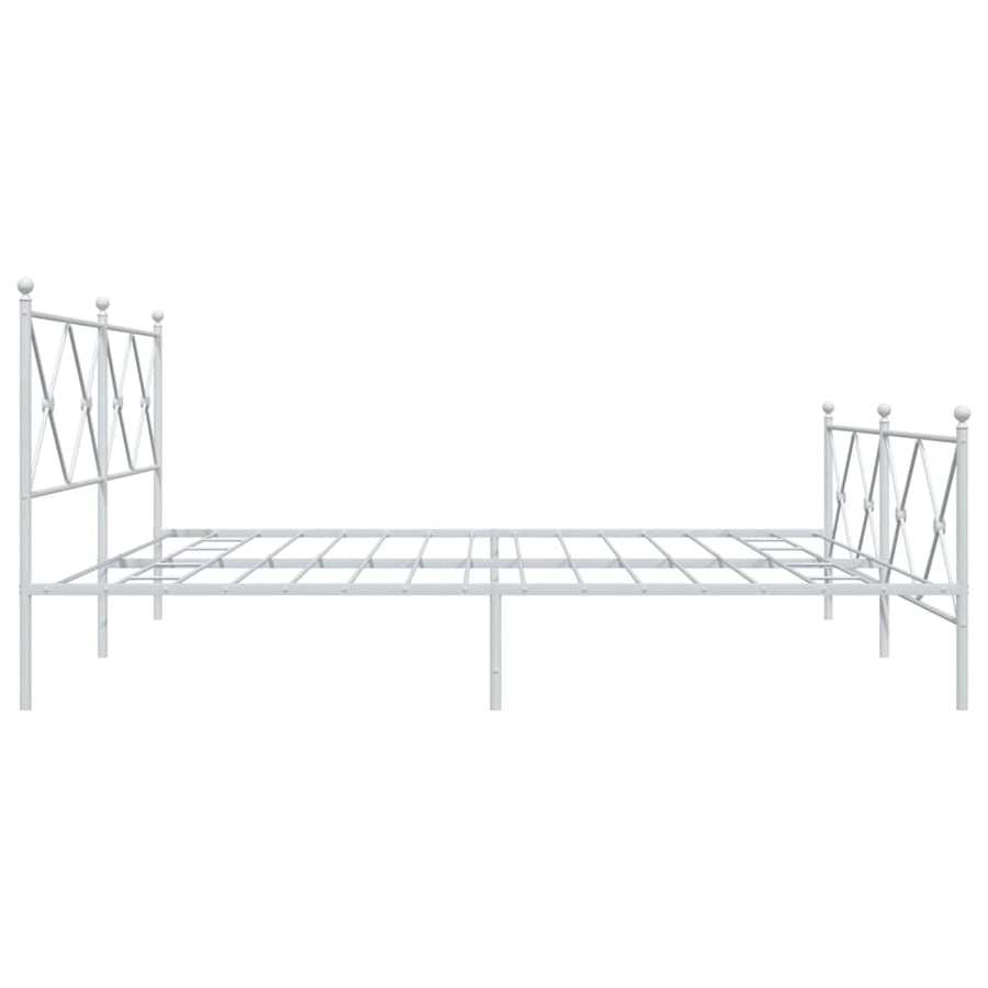 Bedframe met hoofd- en voeteneinde metaal wit 193x203 cm