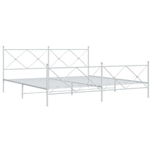 Bedframe met hoofd- en voeteneinde metaal wit 200x200 cm