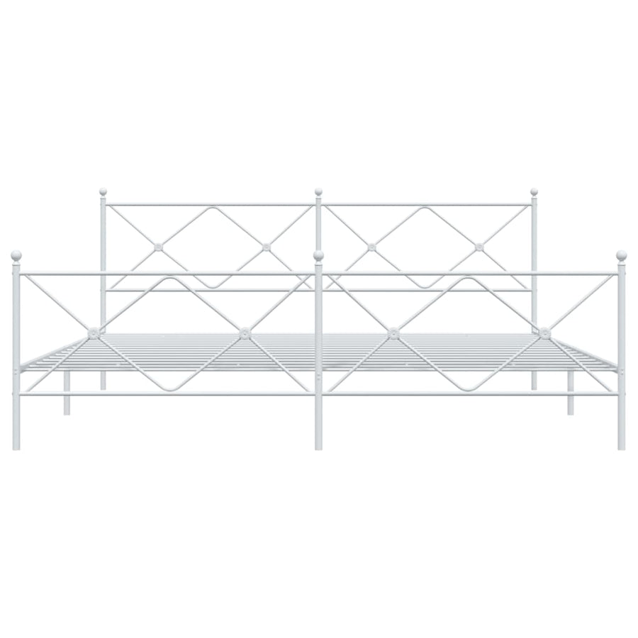 Bedframe met hoofd- en voeteneinde metaal wit 200x200 cm