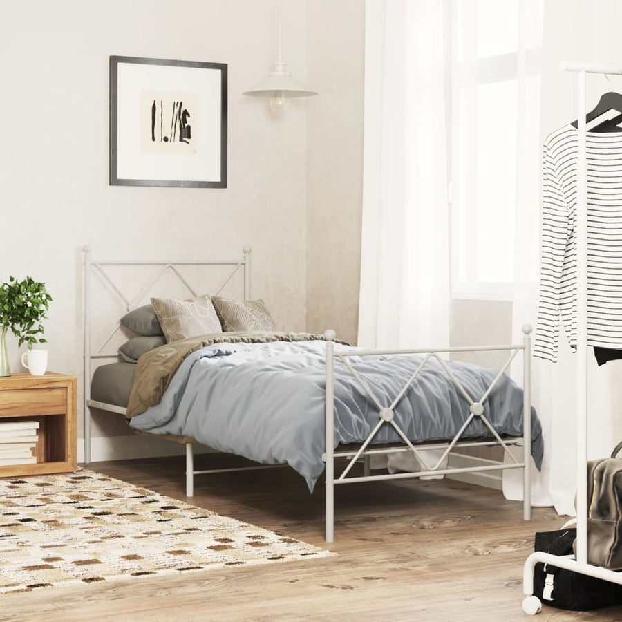 Hoofdbord 75 cm metaal wit