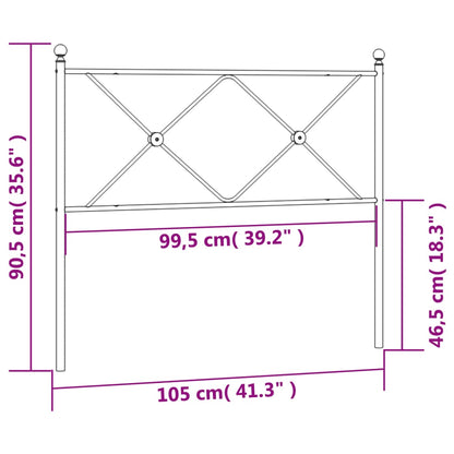 Hoofdbord 100 cm metaal wit