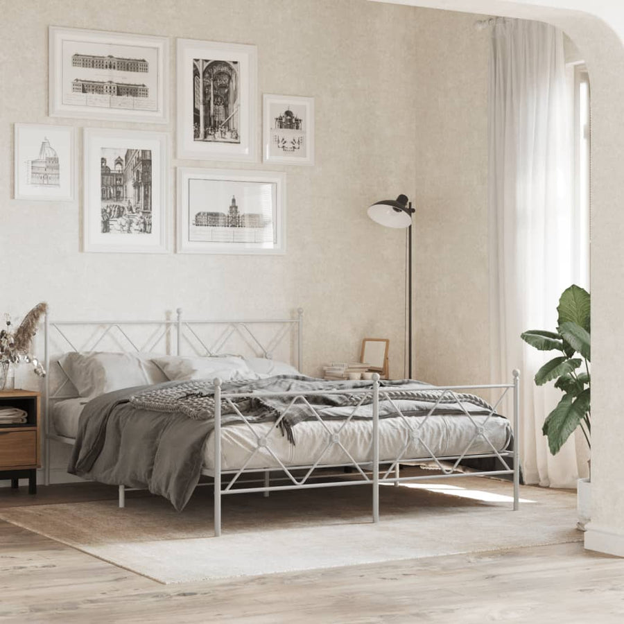 Hoofdbord 160 cm metaal wit