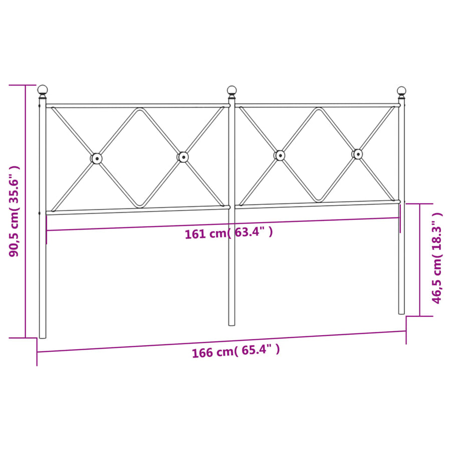 Hoofdbord 160 cm metaal wit