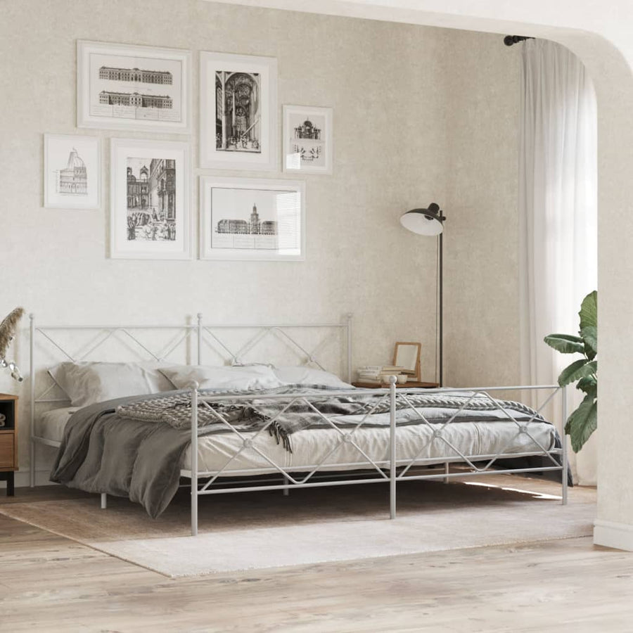 Hoofdbord 193 cm metaal wit