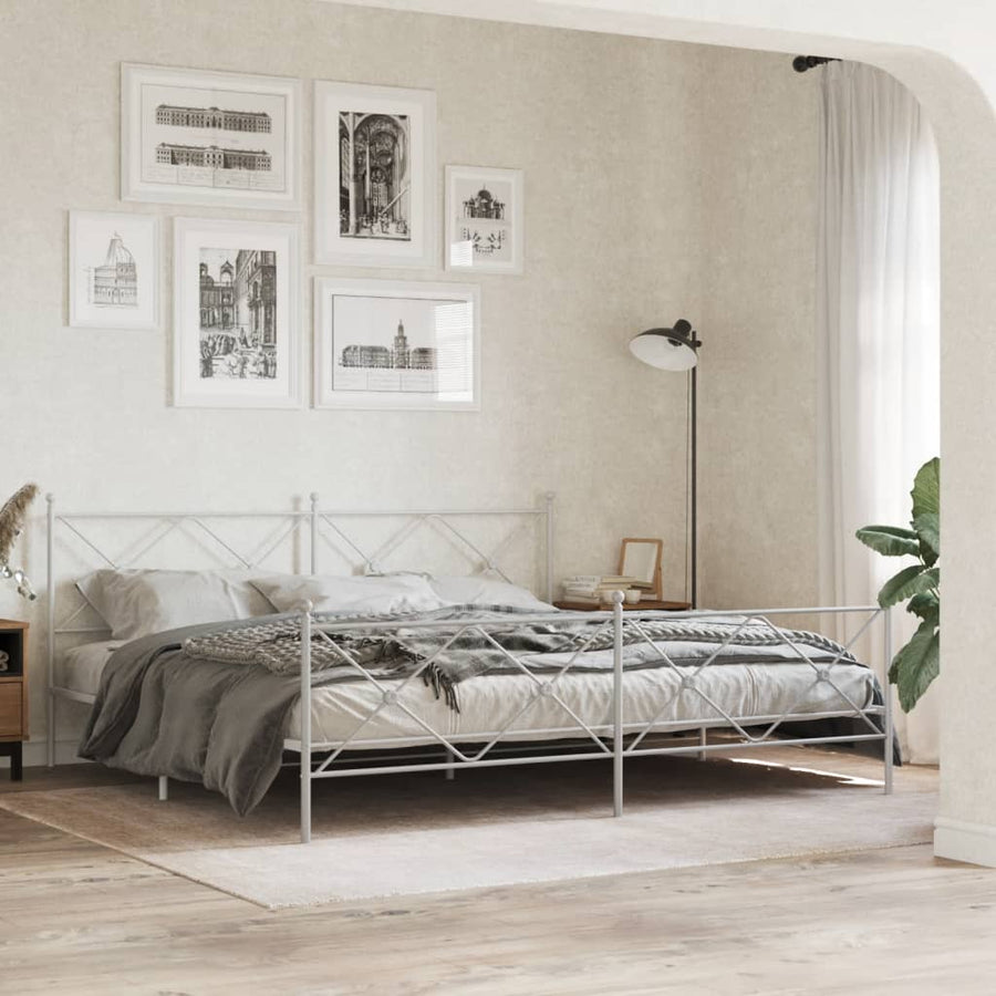 Hoofdbord 200 cm metaal wit