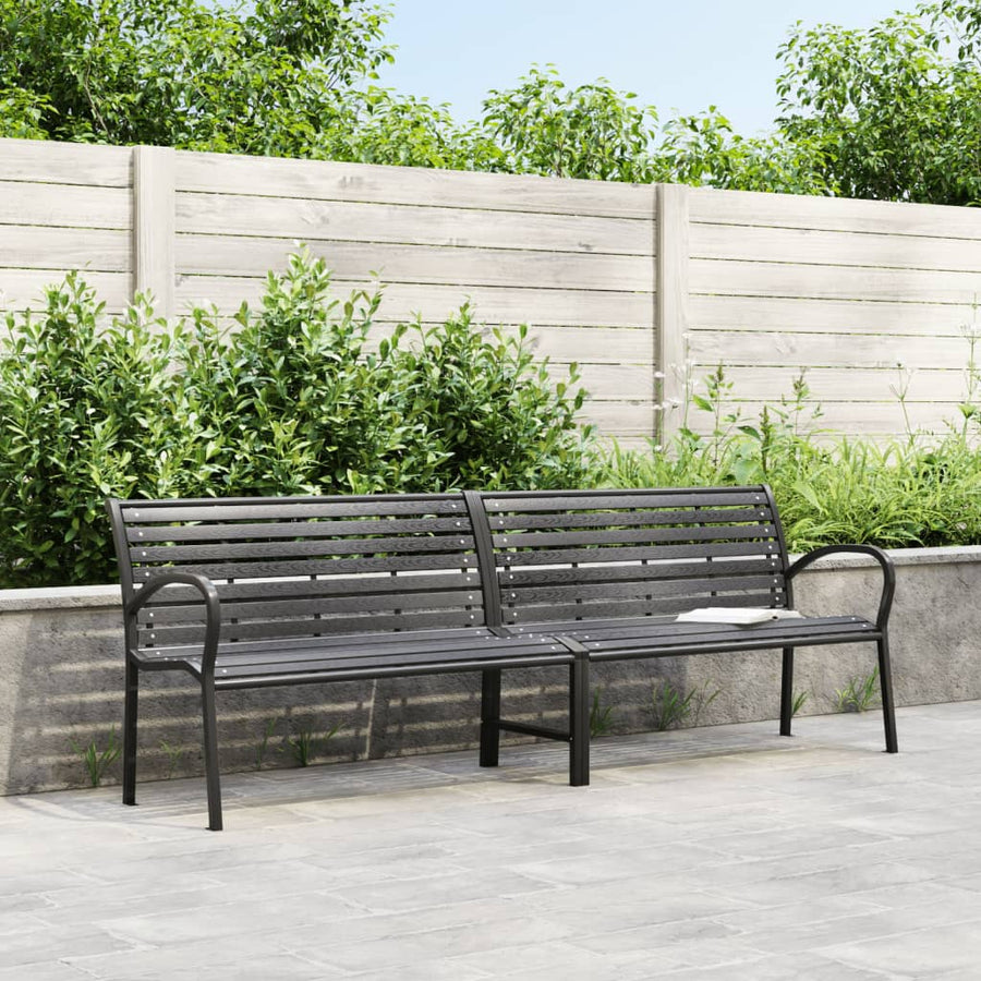 Tuinbank Dubbel 231 Cm Staal En Hkc Zwart