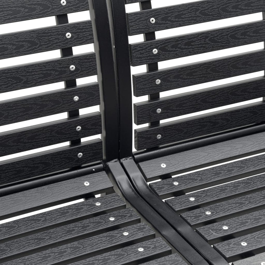 Tuinbank Dubbel 231 Cm Staal En Hkc Zwart