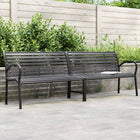 Garden Bench Double 231 cm Steel and HKC Black