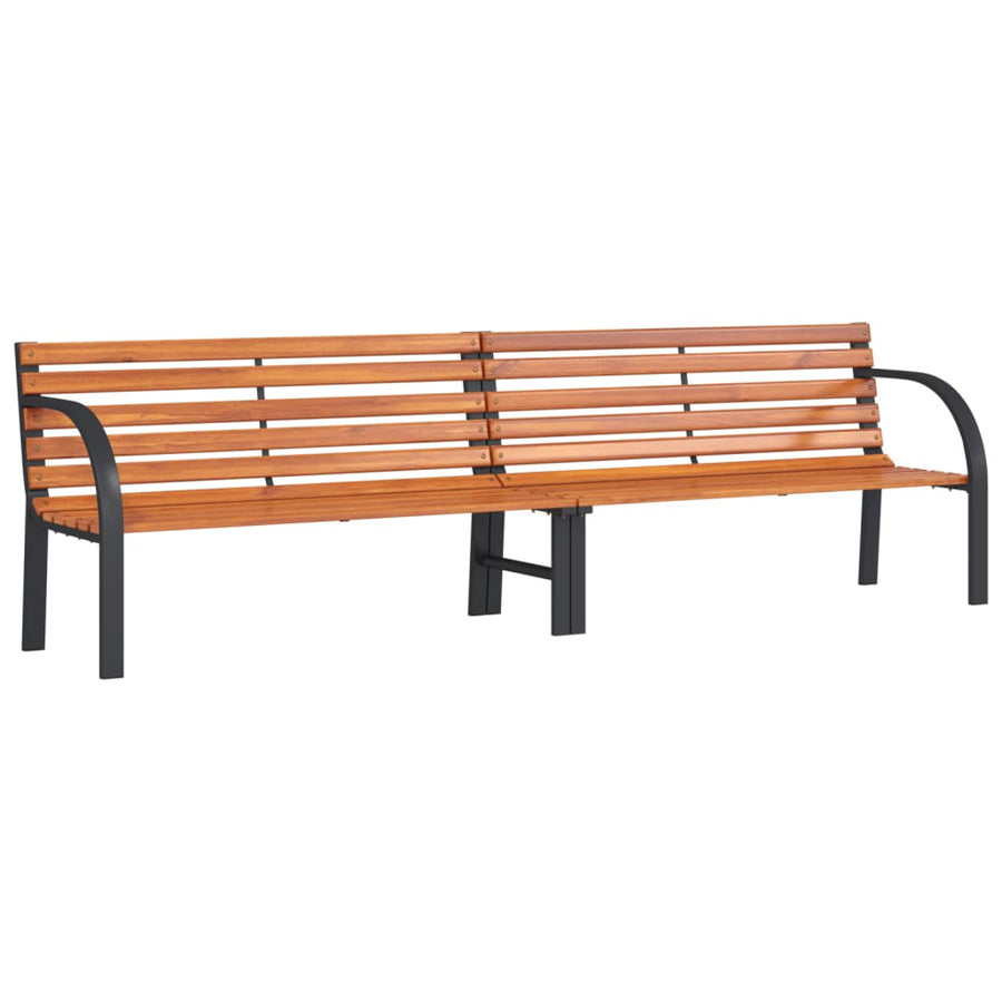 Tuinbank 231 cm hout en gepoedercoat staal bruin