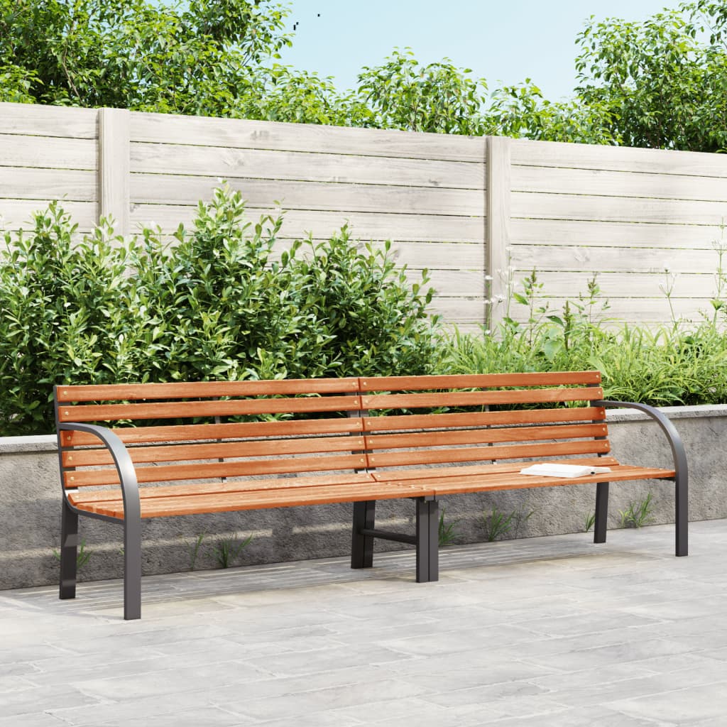 Tuinbank 231 cm hout en gepoedercoat staal bruin