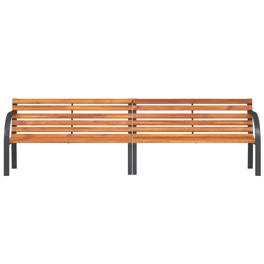 Tuinbank 231 cm hout en gepoedercoat staal bruin