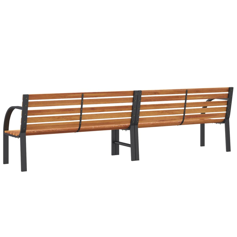 Tuinbank 231 cm hout en gepoedercoat staal bruin