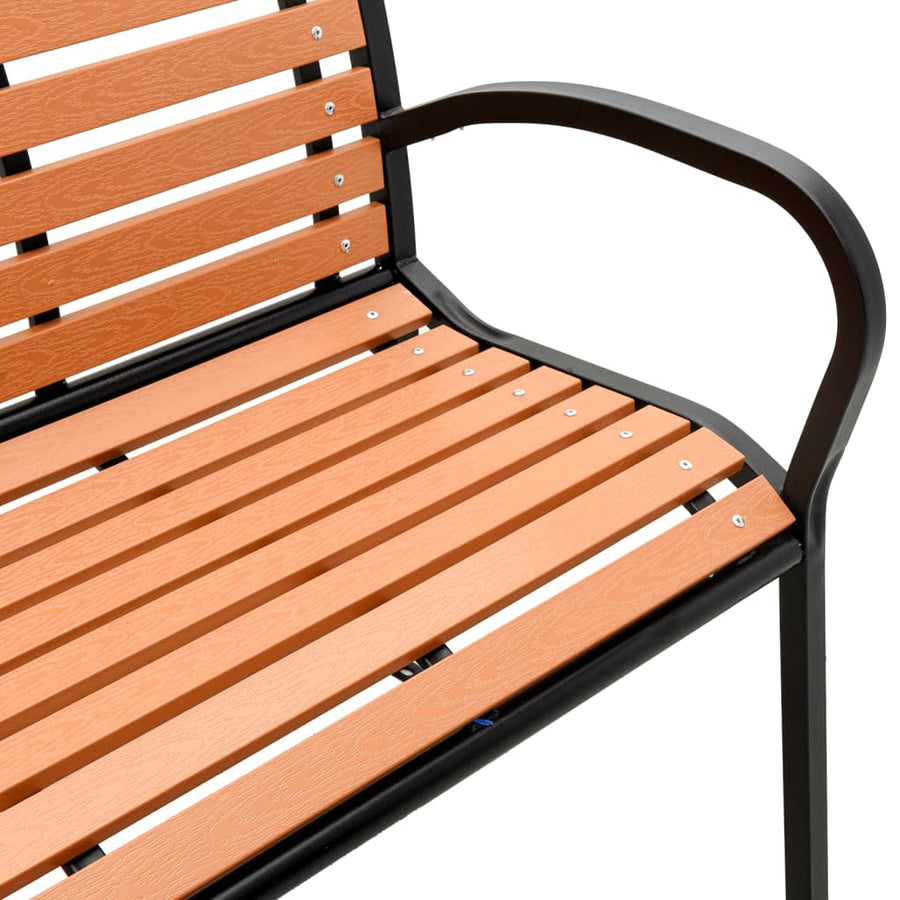 Tuinbank 231 cm hout en gepoedercoat staal bruin