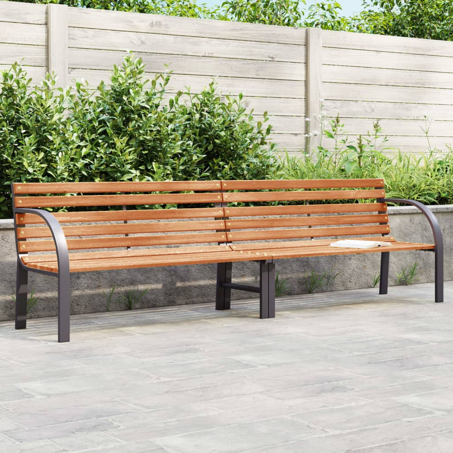 Tuinbank 231 cm hout en gepoedercoat staal bruin