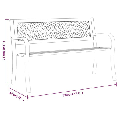 Tuinbank 120 cm staal zwart