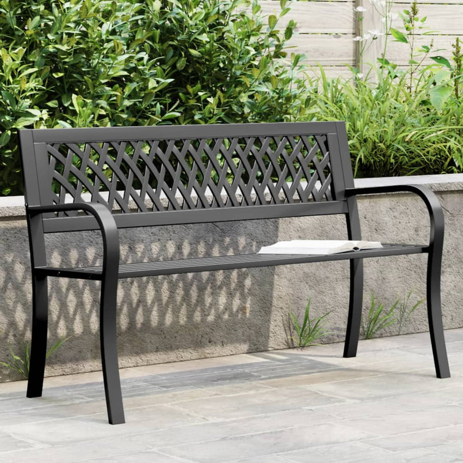 Tuinbank 120 cm staal zwart