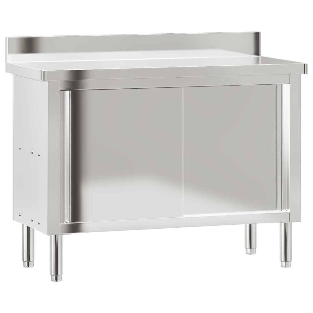 Keukenwerktafel Met Schuifdeuren Roestvrijstaal